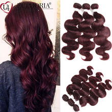 Body Wave 3/4 Bundles Human Hair 99J Burgundy Blonde Brown Ombre Color Brazilian Remy 3 Bundles Hair Weaving Extensions Euphoria 2024 - buy cheap
