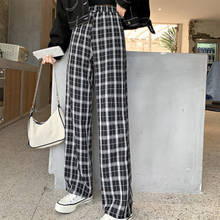 High Waist Basic Trousers For Female Straight Casual Harajuku Women's Plaid Pants 2021 Spring Summer Loose Female Long Pant 2024 - buy cheap