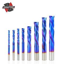 1pc Up Down Milling Cutter 2 Flute Carbide End Mill 3.175/4/5/6/8/10mm Shank Nano Blue Coating Spiral End Mill 2024 - buy cheap