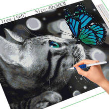 5d faça você mesmo quadrado completo redondo pintura de diamante gato bordado animal borboleta ponto cruz strass imagens decoração do lar 2024 - compre barato