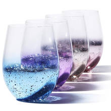 Ins vento céu estrelado gradiente cor copo transparente vidro de vinho vidro vidro de vinho adequado para a festa de cerveja de suco de água 2024 - compre barato