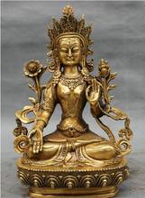 YM  317   9" Tibet Tibetan Brass Folk Buddhism 7 Eyes White Tara Goddess Statue Sculpture 2024 - buy cheap