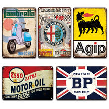 Haste quente esso óleo do motor vespa sinal de metal vintage bp campeão pino-up cartaz estanho sinais retro garagem loja decoração da parede de casa 2024 - compre barato