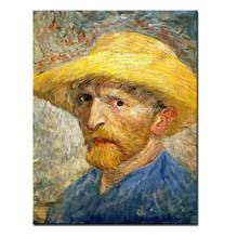 Vincent van Gogh-autorretratos pintados a mano, pintura al óleo sobre lienzo, imagen artística de pared para decoración del hogar y sala de estar 2024 - compra barato
