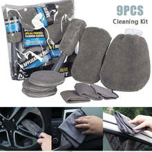 9PCS / Set Car Wash Cleaning Kit Microfiber Car Detailing Washing Tools Towels Blush Sponge Wash Glove Polish Applicator Pads 2024 - buy cheap