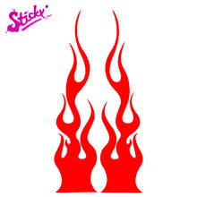 STICKY 2pcs Flame Decals For Helmets Motorcycles Stickers Phone Tablet Hard Hat Laptop Trunk Guitar Car Sticker Decal Decor 2024 - buy cheap