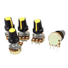 uxcell 5pcs 10K OHM 3 Terminals Linear Taper Rotary Audio B Type Potentiometer B10K 2024 - buy cheap