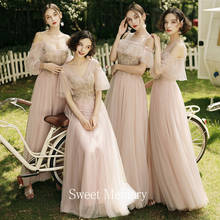 Pink Long Sleeve Bridesmaid Dresses Green Vestito Da Festa Di Nozze Wedding Gown for Women Celebrity Prom Robes 2024 - buy cheap