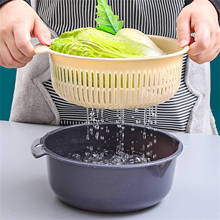 1PCS Detachable Double-layer Plastic Food Strainer Hollow Fruit Vegetable Wash Colander Kitchen Cleaning Washing Basket Strainer 2024 - buy cheap