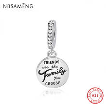 Authentic 925 Sterling Silver Charms Beads Fit   Bracelet Friends Are Family Pendant Charm Women DIY Fashion Jewelry 2024 - buy cheap