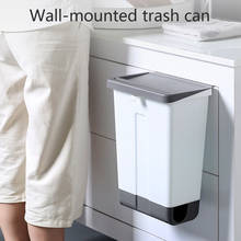 Cubo de basura de plástico montado en la pared para cocina, papelera de reciclaje, Compost, soporte para bolsa de basura, contenedor de basura para Baño 2024 - compra barato