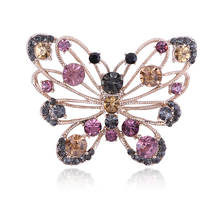 Rhinestone Butterfly Brooch Ladies Accessories Butterfly Cardigan Brooch Korean Luxury Atmosphere Simple Fashion Crystal Brooch 2024 - buy cheap