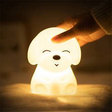 Luz LED nocturna para niños, lámpara de noche de silicona suave con dibujos de animales, recargable por USB, colorida, para dormitorio 2024 - compra barato