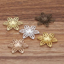 50 Pieces/Lot 28mm Copper Filigree Flower Connector Charms DIY Jewelry Making Accessories 2024 - buy cheap