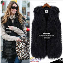 RoRoDox Furry Faux Fur Vest Women Fur Coats Autumn Winter Faux Fur Shaggy Jacket fourrure bontjas 2024 - buy cheap