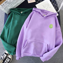 Sudadera con capucha para mujer, abrigo informal coreano, Tops de otoño e invierno, Polerones con estampado de Kiwi Fruit, Harajuku 2024 - compra barato