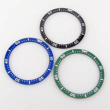 Зеленая/синяя/черная плоская 38 мм * 31,5 мм керамическая вставка в кольцо для часов вставка керамическая вставка подходит для часов SKX007 светящаяся точка 2024 - купить недорого