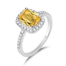 Szjinao anel culinário prata 925, joia fashion, diamante, boho, anel de namouro, cristal amarelo, acessórios femininos 2020 2024 - compre barato