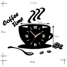 3D DIY Acrylic Wall Clock Modern Kitchen Home Decor Coffee Time Clock Cup Shape Wall Sticker Hollow Numeral Needle N 2024 - buy cheap