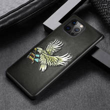 3D Emboss Genuine Leather Phone Case for iPhone 13 Pro Max 12 Mini 12 11 Pro Max SE 2020 7 Plus X XS Max XR 8 Plus 5 6 6s Cover 2024 - buy cheap