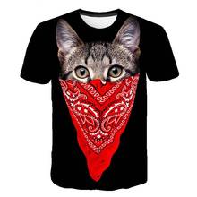 Camiseta masculina gato, camiseta de verão da moda para homens, estampa 3d de gato daze, camiseta engraçada, homme, gola redonda, manga curta, tamanho grande t-shir 2024 - compre barato