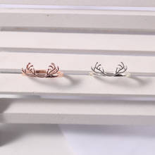 DIY Charm Deer Antlers Ring For Women Girl Simple Rose Gold Sweet Lovely Animal Rings Jewelry Christmas Girlfriend Gift 2024 - buy cheap