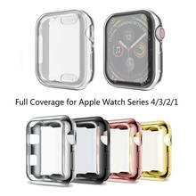 Case Fundas For Apple Watch Series 4 3 2 1 Screenprotector 44mm 42mm 40mm 38m Soft TPU Bumper Protective Cover Protection Coque 2024 - buy cheap