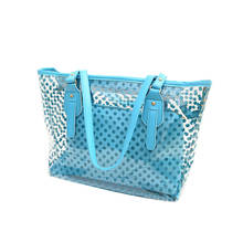 Многоцветная Летняя Пляжная сумка в горошек, модная прозрачная сумочка из пвх на плечо, пластиковая женская сумка, большая сумка-тоут для покупок 2024 - купить недорого