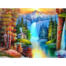 5D DIY Diamond Painting Kits Waterfall Set Landscape Full Round With AB Drill Embroidery Mosaic Art Picture of Rhinestones Decor 2024 - buy cheap