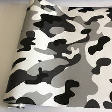 Filme de vinil camuflagem preto e branco, papel adesivo para carro, com liberação de bolhas de ar, decalques adesivos diy 2024 - compre barato