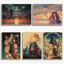 LeagueVideo Game Sword Art Online Kirito Asuna Japan Anime Kraft Poster Prints Art Wall Pictures For Living Room Home Deco 2024 - buy cheap