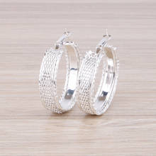 Hgflyxu  Silver  Plated Round Hoop Earring for Women Fashion Egril Ear Accessories   Ear ring  NEW Hot 2021 2024 - buy cheap