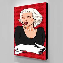 Prints Painting Short Hair Bauty Modular Pictures Cartoon Figure Canvas Nordic Home Decor For Bedside Background Wall Art Poster 2024 - buy cheap