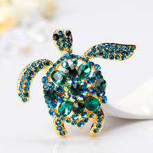 Fashion Charm Rhinestone Blue Turtle Brooch Pin Crystal Brooch Pins Jewelry 2024 - buy cheap