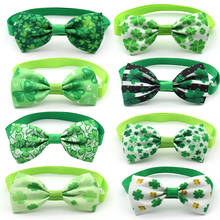 Accesorios para mascotas para el Día de San Patricio, pajarita para perros estilo trébol verde, suministros para mascotas, lazos para cachorros, accesorios para corbata, 50/100 Uds. 2024 - compra barato