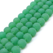 Pedra natural matte maçante polonês verde aventurine redonda solta grânulos 15 "strand 4 6 8 10 12 14mm escolher tamanho para fazer jóias 2024 - compre barato