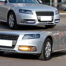 Cscsnl 1 par carro-estilo led drl luz de circulação diurna luz do dia nevoeiro capa da lâmpada buraco para audi a4 a4l b8 2009 2010 2011 2012 2024 - compre barato