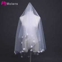 Molans 2020 Mariage 150CM One Layer Lace Edge Beige White Cathedral Wedding Veils Long Bridal Veil Cheap Wedding Accessories 2024 - buy cheap