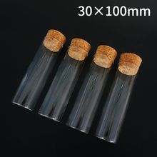 12pcs/lot 30x100mm 50ml Flat Bottom Glass Test Tube With Cork Stopper Diameter 30mm Length 100mm 2024 - buy cheap