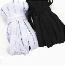 Banda elástica fina ancha, banda de goma plana, accesorios de costura para prendas de vestir, blanco y negro 2024 - compra barato