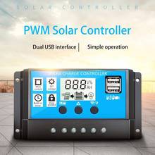 60A/50A/40A/30A/20A/10A Auto de 12V 24V controlador de carga Solar PWM controladores LCD Dual USB salida Panel Solar regulador 2024 - buy cheap