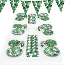 Tropical Leaf Disposable Tableware Summer Party Paper Plate Cups Napkin Hawaiian Wedding Birthday Event Party Decor Supplies 2024 - buy cheap