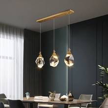 Light luxury diningroom crystal led chandelier postmodern crysal bedroom bedside lights studio cafe decor hanging lights 2024 - buy cheap