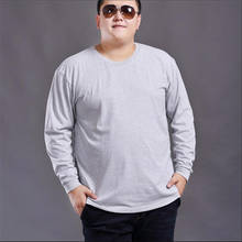 men winter cotton t-shirt long sleeve large size plus 6XL tees tshirt 52 54 56 60 62 64 68 70 130KG tops red 2024 - buy cheap
