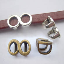 Deslizadores de regaliz Infinity para pulsera de cuero, Color plata antigua/bronce, 10x6mm, 10 Uds. 2024 - compra barato