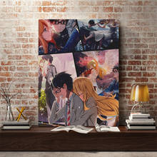 Kousei kaori sua mentira em abril mangá lona decoração da casa pintura da parede arte decoração impressões dormitório anime sala de estar quarto cartaz 2024 - compre barato