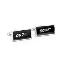 Filme 007 cor preta abotoadura agente especial james bond 007 numeral logotipo botão manguito camisa dos homens abotoaduras 2024 - compre barato