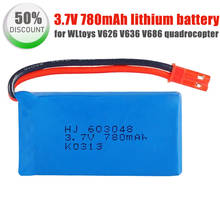 Batería de litio para cuadricóptero, pila de 3,7 V y 780 mAH para WLtoys V626, V636, V686, 3,7 V, 780 mAH, enchufe JST 603048, nueva 2024 - compra barato