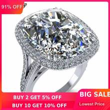 choucong Luxury Big Ring Cushion cut 8ct 5A Zircon Cz 925 Sterling Silver Engagement Wedding Band Rings for Women Men Jewelry 2024 - buy cheap