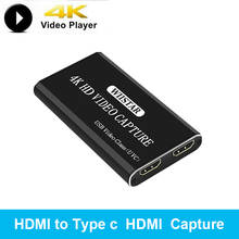 USB 4K 30Hz видео карта захвата HDMI к USB-C HDMI ключ игра потоковая прямая трансляция с 3,5 мм аудиовыход 2024 - купить недорого